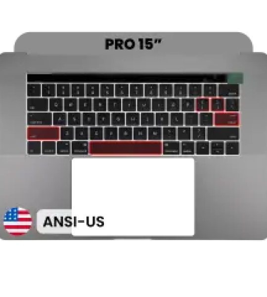 Apple Macbook Pro 15 (A1707) Top Case with Keyboard (US English) - Space Gray Pulled B