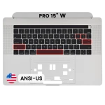 Apple Macbook Pro 15 (A1707) Top Case with Keyboard (US English) - Silver Pulled