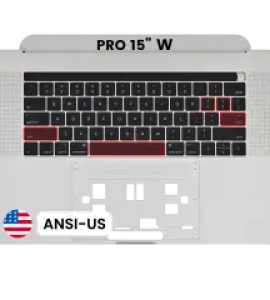 Apple Macbook Pro 15 (A1707) Top Case with Keyboard (US English) - Silver Pulled