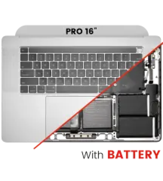 Apple Macbook Pro 16 (A2141) Top Case with Keyboard & Battery (US English) - Silver Pulled