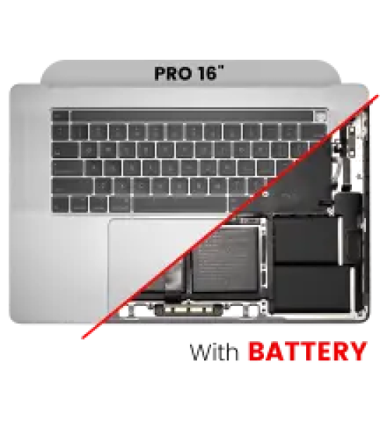 Apple Macbook Pro 16 (A2141) Top Case with Keyboard & Battery (US English) - Silver Pulled A