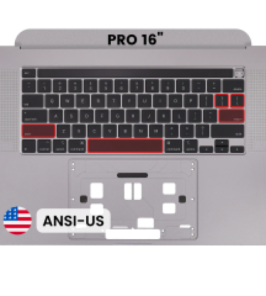 Apple Macbook Pro 16 (A2141) Top Case with Keyboard (US English) - Space Gray Pulled