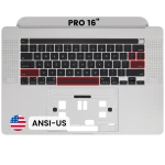 Apple Macbook Pro 16 (A2141) Top Case with Keyboard (US English) - Silver Pulled
