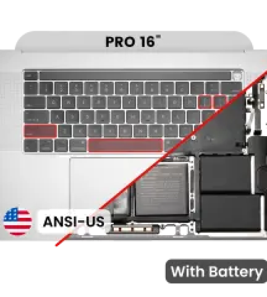 Apple Macbook Pro 16 (A2141) Top Case with Keyboard & Battery (US English) - Silver Pulled A