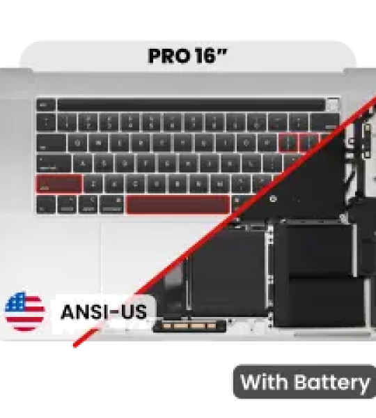 Apple Macbook Pro 16 (A2141) Top Case with Keyboard & Battery (US English) - Silver Pulled B