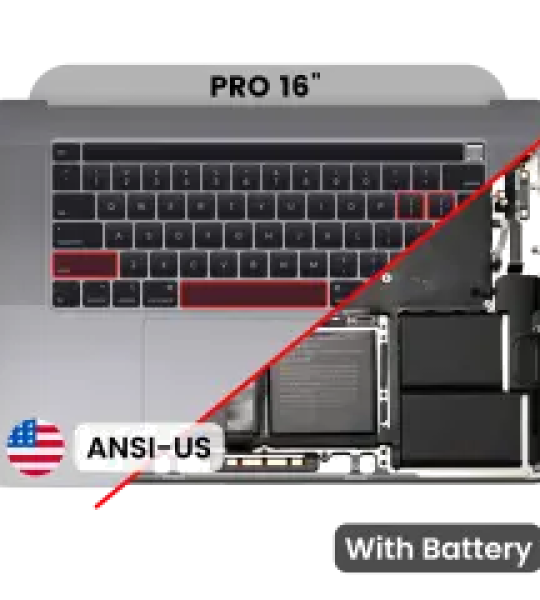 Apple Macbook Pro 16 (A2141) Top Case with Keyboard & Battery (US English) - Space Gray Pulled A