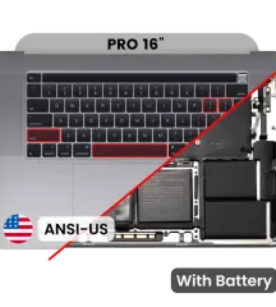 Apple Macbook Pro 16 (A2141) Top Case with Keyboard & Battery (US English) - Space Gray Pulled B