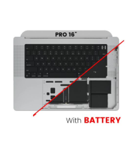 Apple Macbook Pro 16 (A2485 / A2780) Top Case with Keyboard & Battery (US English) - Space Gray Pulled A