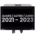 Apple Macbook Pro 16 (A2485 / A2780 / A2991) Display Complete with Housing - Space Gray Pulled B