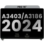 Apple Macbook Pro 16 (A3403 / A3186) Display Complete with Housing - Space Black Pulled B