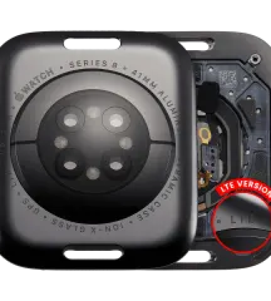 Apple Watch Series 8 (41mm) Back Cover (LTE) - Space Black / Aluminum