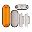 Apple Watch Series Ultra (1st Gen) (49MM) Sidekey Button Set (5 Piece Set) - Orange / Silver AM Plus