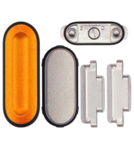 Apple Watch Series Ultra (1st Gen) (49MM) Sidekey Button Set (5 Piece Set) - Orange / Silver AM Plus