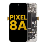 Google Pixel 8a Display + Frame With Fingerprint Sensor - Porcelain Refurbished
