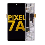 Google Pixel 7a 5G Display + Frame With Fingerprint Sensor - Snow Refurbished