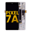 Google Pixel 7a 5G Display + Frame With Fingerprint Sensor - Snow Refurbished