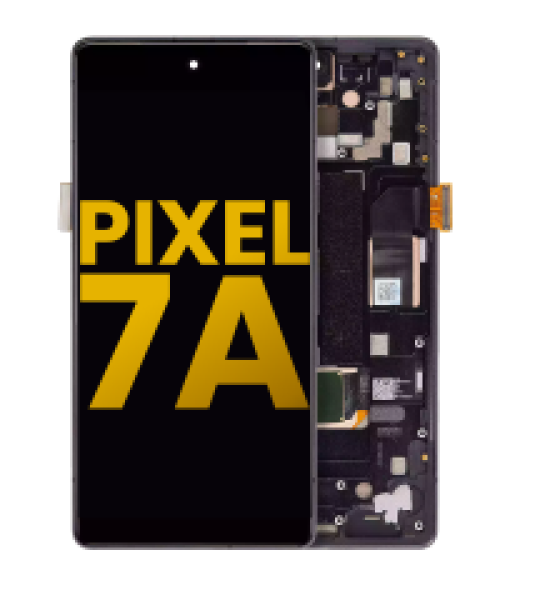 Google Pixel 7a 5G Display + Frame With Fingerprint Sensor - Charcoal Refurbished