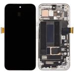 Google Pixel 8a Display + Frame With Fingerprint Sensor - Porcelain Refurbished