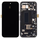 Google Pixel 8a Display + Frame With Fingerprint Sensor - Obsidian Refurbished