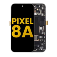 Google Pixel 8a Display + Frame With Fingerprint Sensor - Obsidian Refurbished