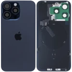 Apple iPhone 15 Pro Max Back Cover with Magnet Bazel incl NFC and Flash Flex - Blue Titanium Service Pack