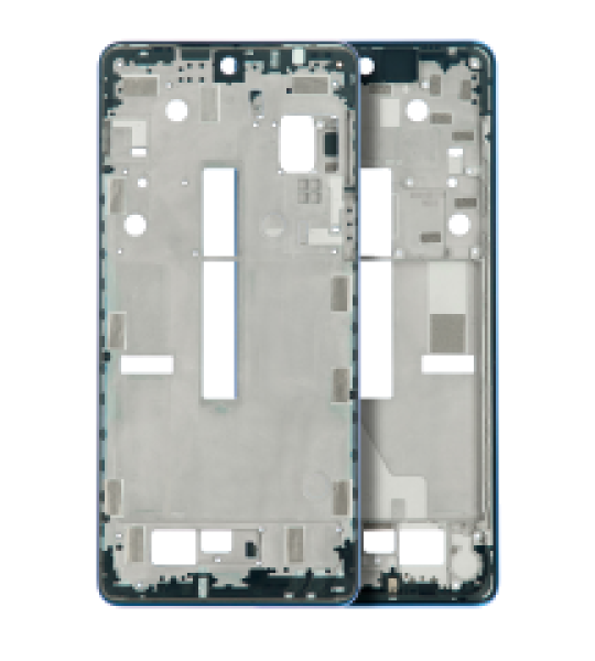 Motorola Moto Edge 20 Pro (2021) Mid-Frame Housing - Blue Vegan Leather OEM-Equivalent