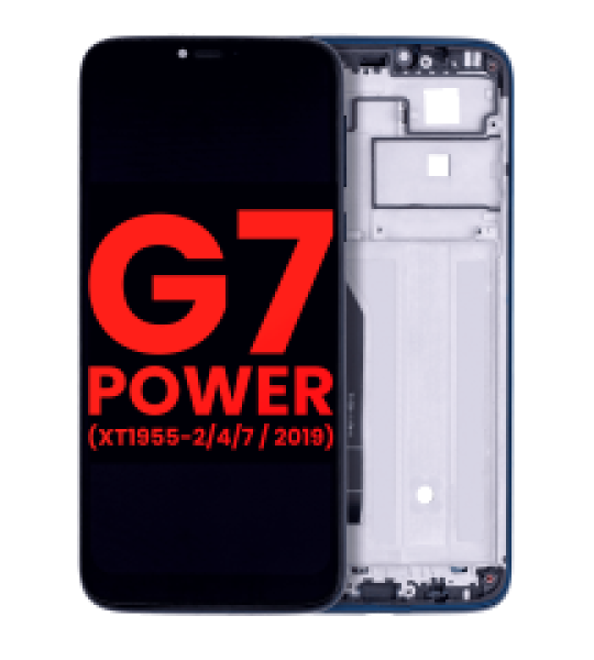 Motorola Moto G7 Power Display + Frame - Marine Blue Soft Oled