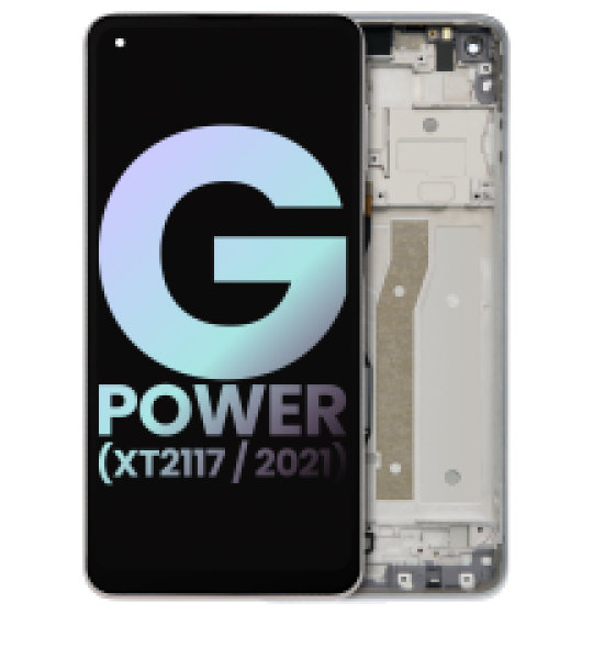 Motorola Moto G Power (2021) Display + Frame - Polar Silver SVP