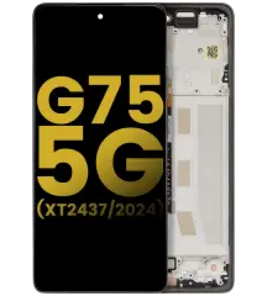 Motorola Moto G75 5G (2024) Display + Frame - Charcoal Gray Refurbished