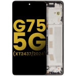 Motorola Moto G75 5G (2024) Display + Frame - Charcoal Gray Refurbished
