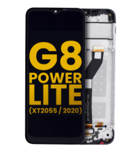 Motorola Moto G8 Power Lite Display + Frame - Black Refurbished