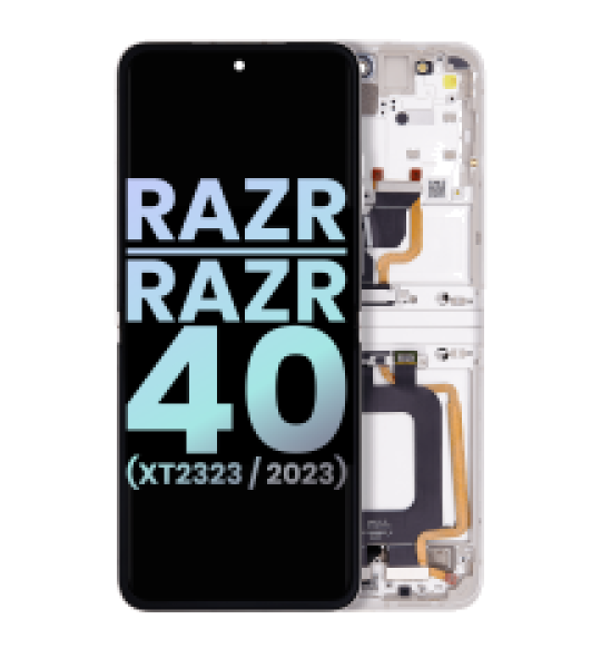Motorola Moto Razr / Razr 40 (2023) Display + Frame (Main) - Vanilla Cream SVP
