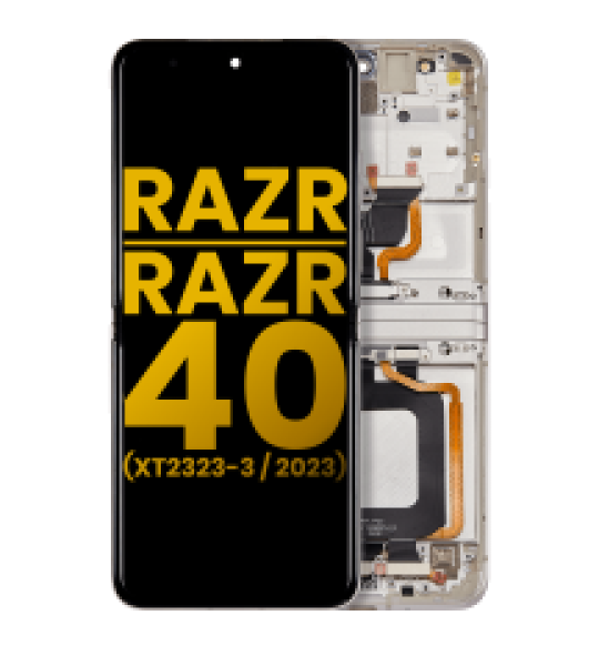 Motorola Moto Razr / Razr 40 (2023) Display + Frame (Main) - Vanilla Cream Refurbished