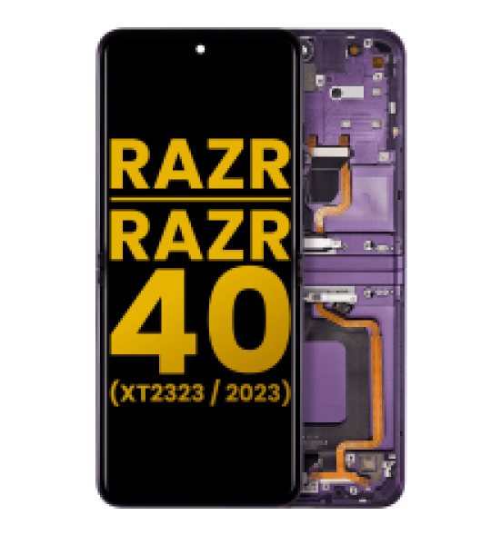 Motorola Moto Razr / Razr 40 (2023) Display + Frame (Main) - Summer Lilac Refurbished