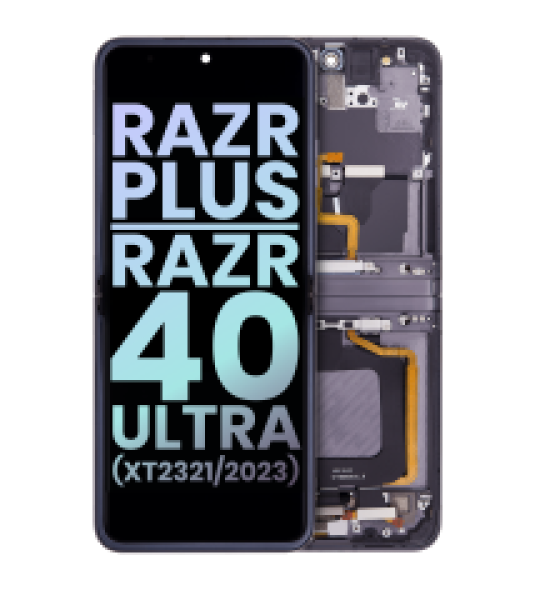 Motorola Moto Razr / Razr 40 (2023) Display + Frame (Inner) - Infinite Black SVP
