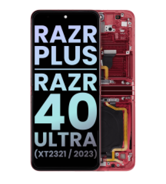 Motorola Moto Razr Plus / Razr 40 Ultra (2023) Display + Frame (Inner) - Viva Magenta SVP