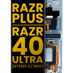 Motorola Moto Razr Plus / Razr 40 Ultra (2023) Display + Frame (Inner) - Glacier Blue Refurbished