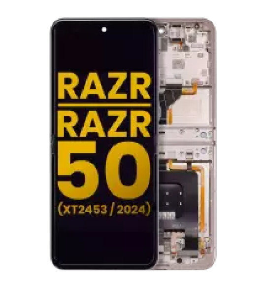 Motorola Moto Razr / Razr 50 (2024) Display + Frame (Main) - Beach Sand Refurbished