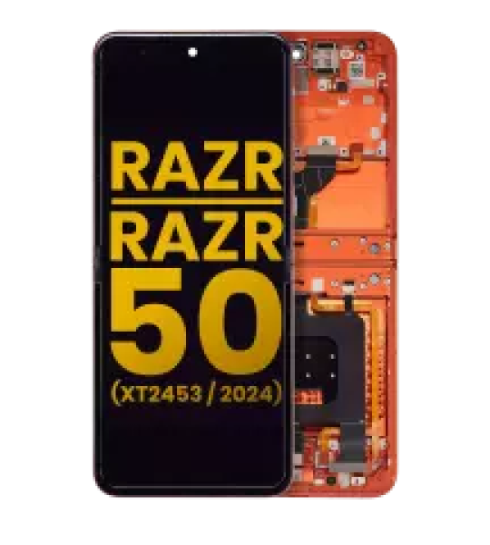 Motorola Moto Razr / Razr 50 (2024) Display + Frame (Main) - Spritz Orange Refurbished