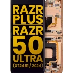 Motorola Moto Razr Plus / Razr 50 Ultra (2024) / Razr Plus (2025) Display + Frame (Inner) - Peach Fuzz Refurbished