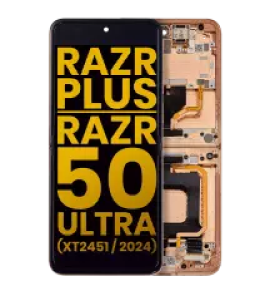 Motorola Moto Razr Plus / Razr 50 Ultra (2024) / Razr Plus (2025) Display + Frame (Inner) - Peach Fuzz Refurbished