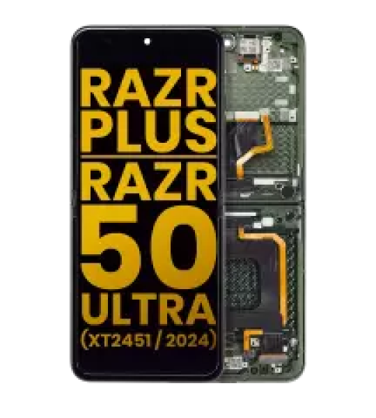 Motorola Moto Razr Plus / Razr 50 Ultra (2024) / Razr Plus (2025) Display + Frame (Inner) - Spring Green Refurbished