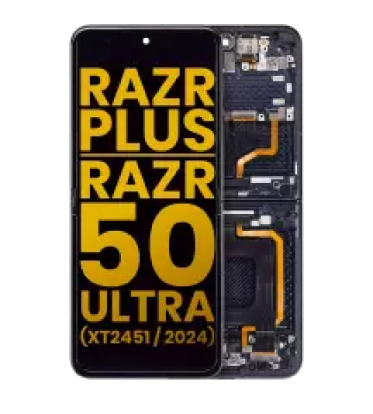 Motorola Moto Razr Plus / Razr 50 Ultra (2024) / Razr Plus (2025) Display + Frame (Inner) - Midnight Blue Refurbished