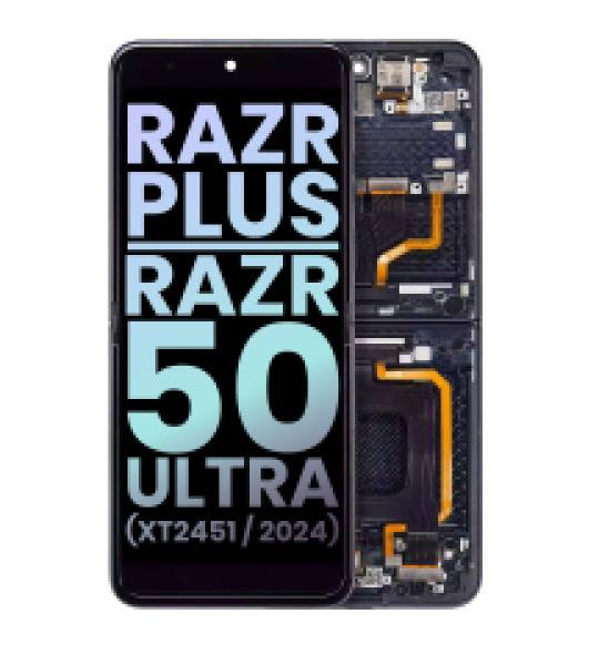 Motorola Moto Razr Plus / Razr 50 Ultra (2024) / Razr Plus (2025) Display + Frame (Inner) - Midnight Blue SVP