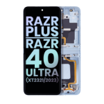 Motorola Moto Razr Plus / Razr 40 Ultra (2023) Display + Frame (Inner) - Glacier Blue SVP