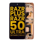 Motorola Moto Razr Plus / Razr 50 Ultra (2024) / Razr Plus (2025) Display + Frame (Inner) - Peach Fuzz Refurbished