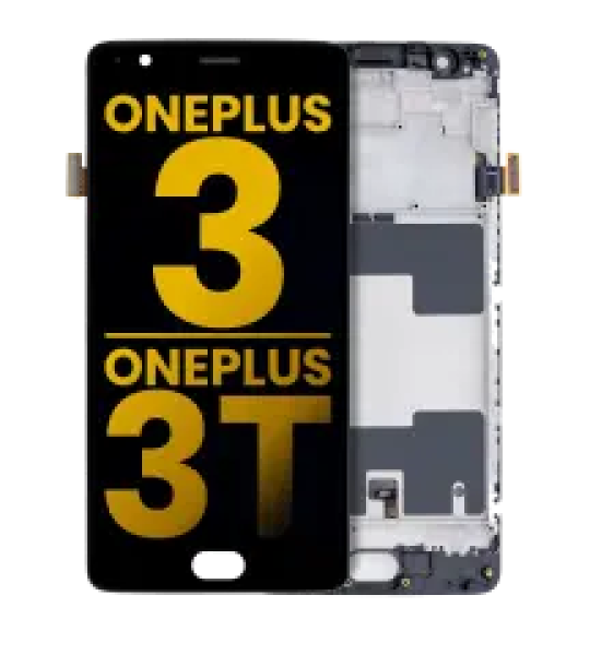 OnePlus 3 / 3T Display + Frame - Black Refurbished