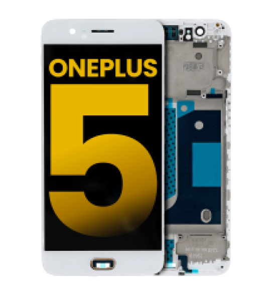 OnePlus 5 Display + Frame - White Refurbished