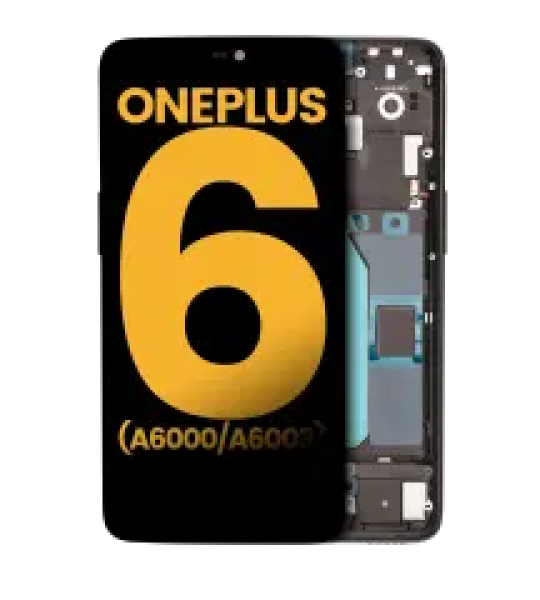 OnePlus 6 Display + Frame - Mirror Black Refurbished