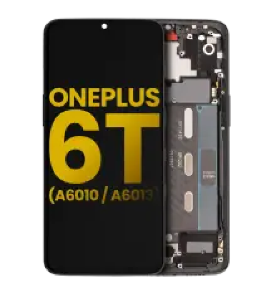 OnePlus 6T Display + Frame - Mirror Black Refurbished